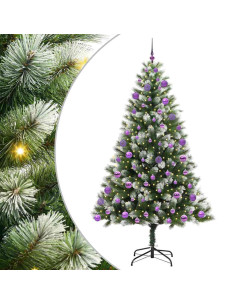 Albero di Natale artificiale a cerniera con neve fioccata 2