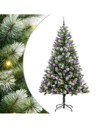 Albero di Natale artificiale a cerniera con neve fioccata