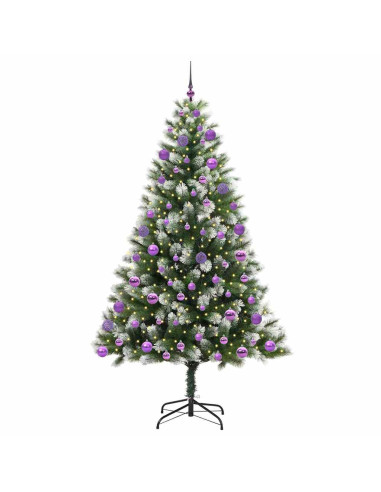Albero di Natale artificiale a cerniera con neve fioccata