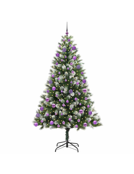 Albero di Natale artificiale a cerniera con neve fioccata
