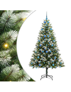 Albero di Natale artificiale a cerniera con neve fioccata 2
