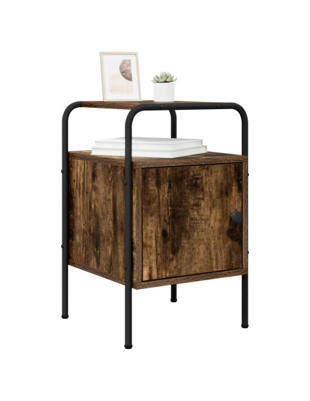 Armadio da Notte 2 pz Rovere Fumo Legno ingegnerizzato
