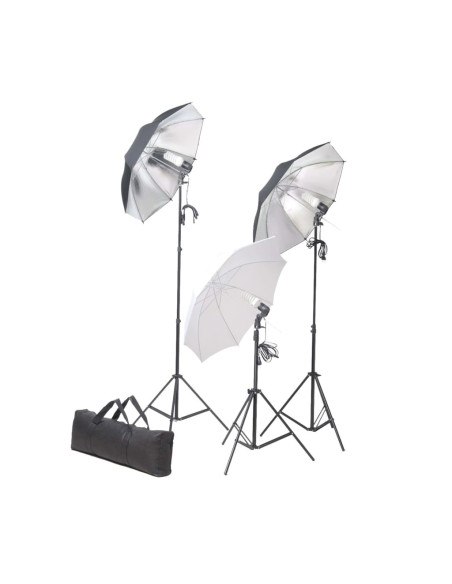 Kit per Studio Fotografico con Set di Luci e Fondale