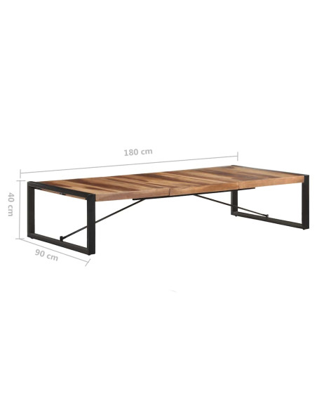 Tavolino da Salotto 180x90x40 cm in Legno Massello