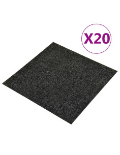 Tappeto 20 pcs Nero 50 x 50 cm Bitume 2