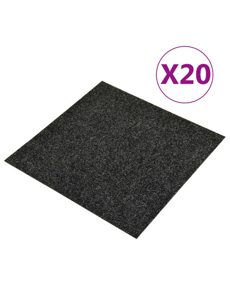 Tappeto 20 pcs Nero 50 x 50 cm Bitume