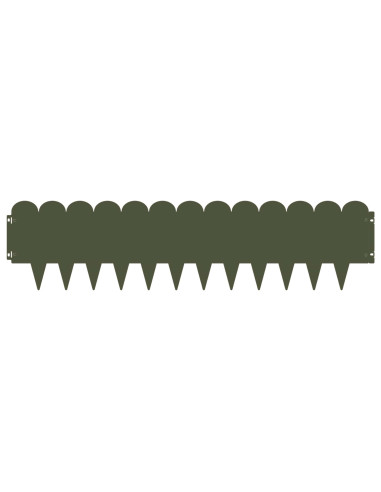 Bordura per Prato 10 pcs 103 x 25 cm Acciaio Verde Oliva