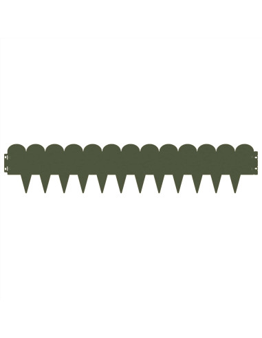 Bordura per Prato 10 pcs 103 x 20 cm Acciaio Verde Oliva