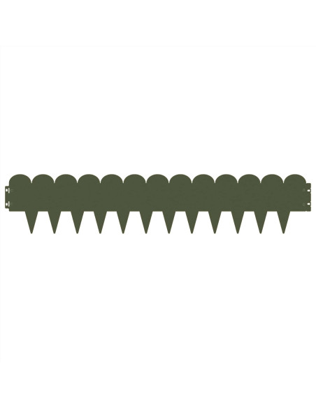 Bordura per Prato 10 pcs 103 x 20 cm Acciaio Verde Oliva