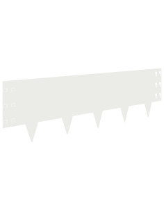 Bordura per Prato 10 pcs 100 x 30 cm Acciaio Bianco 2