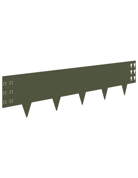 Bordura per Prato 20 pcs 100 x 25 cm Acciaio Verde Oliva