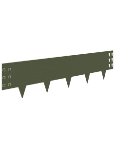 Bordura per Prato 10 pcs 100 x 25 cm Acciaio Verde Oliva 2