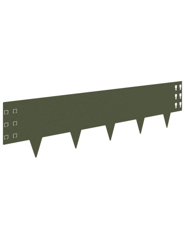 Bordura per Prato 10 pcs 100 x 25 cm Acciaio Verde Oliva