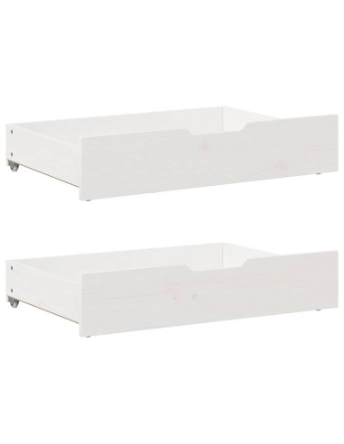 Dormeuse con Cassetti Bianco 90x200 cm Legno Massello di Pino