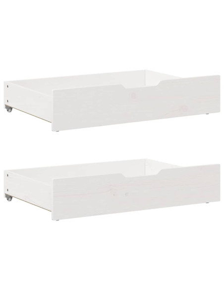 Dormeuse con Cassetti Bianco 90x200 cm Legno Massello di Pino