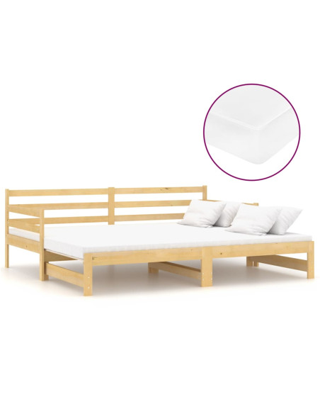 Dormeuse Estraibile 2x(90x200) cm in Legno Massello di Pino