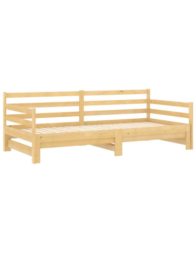 Dormeuse Estraibile 2x(90x200) cm in Legno Massello di Pino