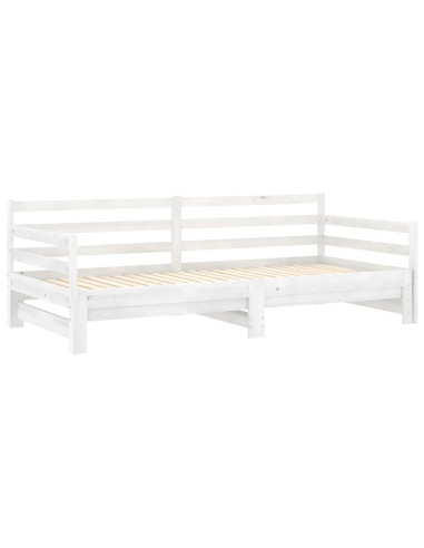 Dormeuse Estraibile Bianca in Massello di Pino 2x(90x200) cm