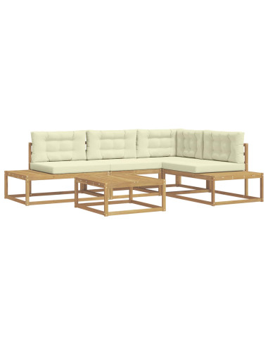 Set di divani da esterno 5 pz Bianco Poliestere