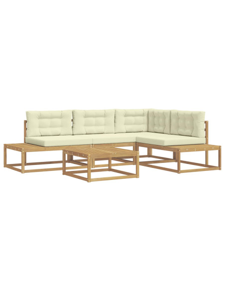 Set di divani da esterno 5 pz Bianco Poliestere