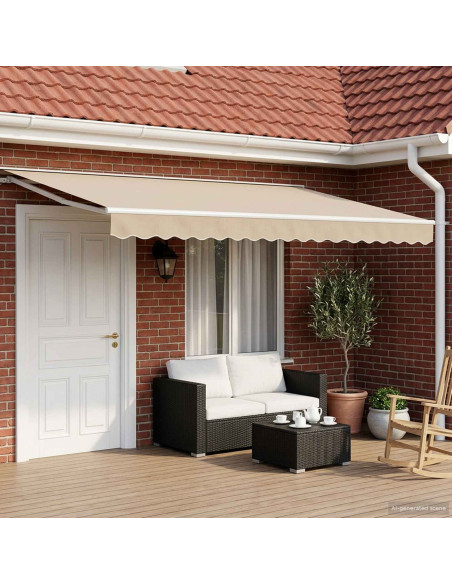 Tettuccio Elettrico Retrattile Beige e Bianco 4 x 2 m