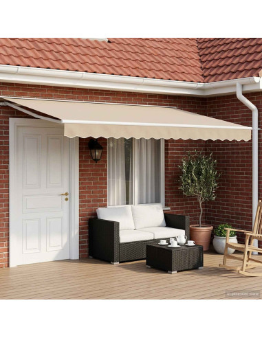 Tettuccio Elettrico Retrattile Beige e Bianco 4 x 2 m