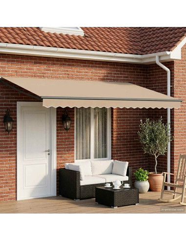 Tettuccio Elettrico Retrattile Beige e Antracite 4 x 2 m