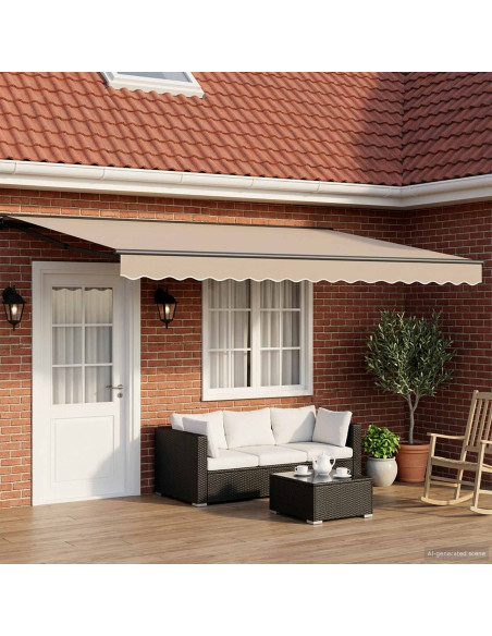Tettuccio Elettrico Retrattile Beige e Antracite 4 x 2 m