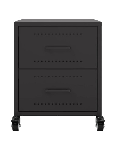Comodino Nero 36x39x43,5 cm in Acciaio