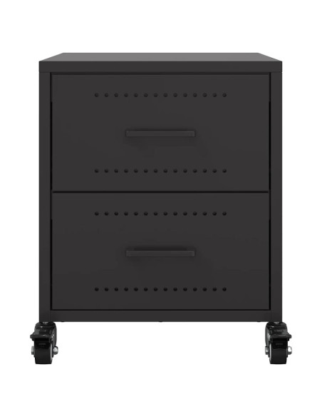 Comodino Nero 36x39x43,5 cm in Acciaio