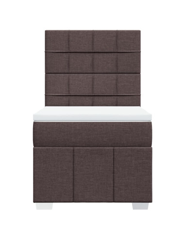 Giroletto a Molle con Materasso Marrone Scuro 100x200cm Tessuto