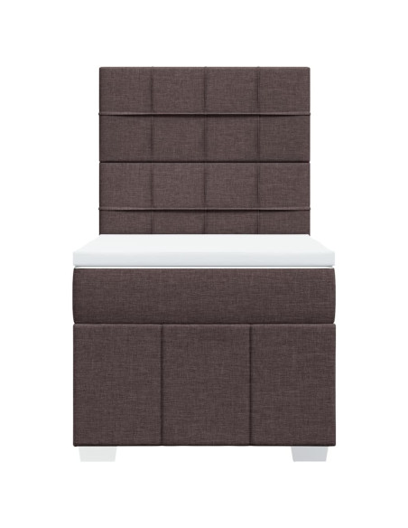 Giroletto a Molle con Materasso Marrone Scuro 100x200cm Tessuto