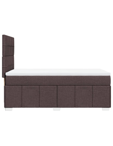 Giroletto a Molle con Materasso Marrone Scuro 100x200cm Tessuto