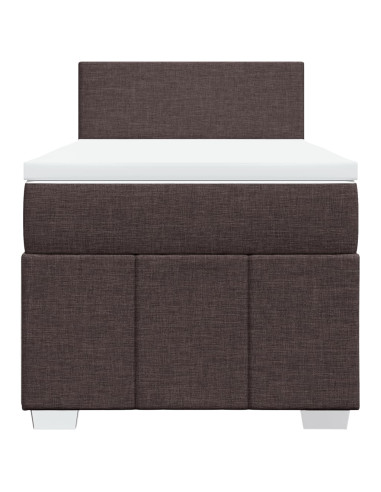 Giroletto a Molle con Materasso Marrone Scuro 100x200cm Tessuto