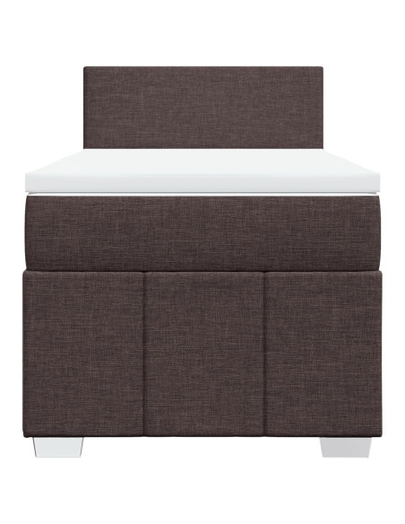 Giroletto a Molle con Materasso Marrone Scuro 100x200cm Tessuto