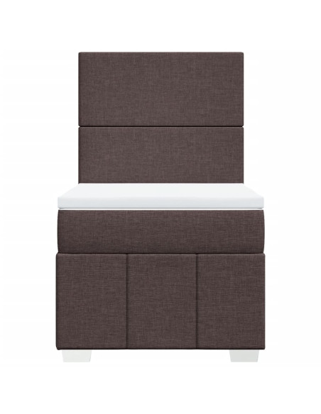 Giroletto a Molle con Materasso Marrone Scuro 100x200cm Tessuto