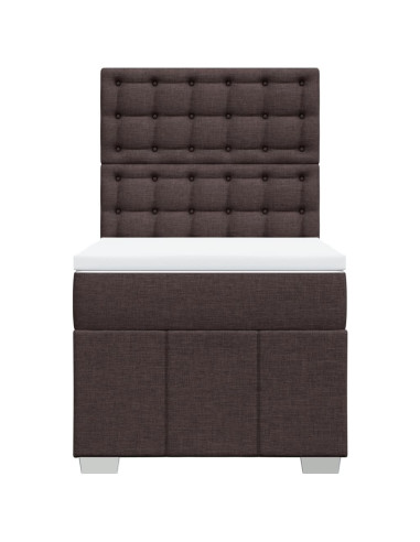 Giroletto a Molle con Materasso Marrone Scuro 100x200cm Tessuto
