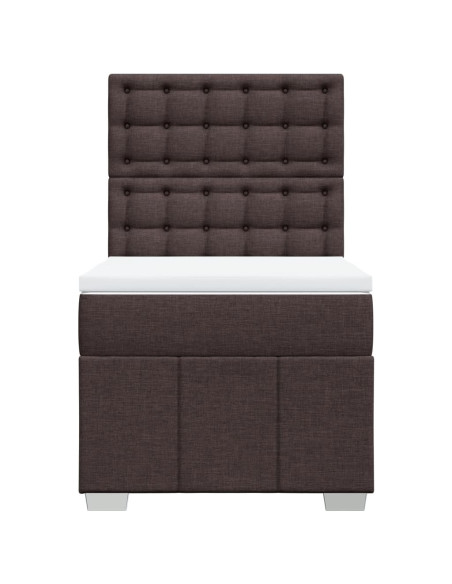 Giroletto a Molle con Materasso Marrone Scuro 100x200cm Tessuto