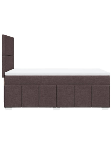 Giroletto a Molle con Materasso Marrone Scuro 100x200cm Tessuto