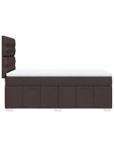 Giroletto a Molle con Materasso Marrone Scuro 100x200cm Tessuto