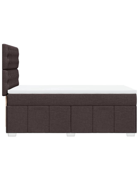 Giroletto a Molle con Materasso Marrone Scuro 100x200cm Tessuto