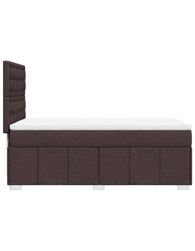 Giroletto a Molle con Materasso Marrone Scuro 100x200cm Tessuto