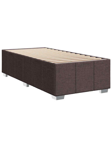 Giroletto a Molle con Materasso Marrone Scuro 100x200cm Tessuto