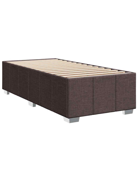 Giroletto a Molle con Materasso Marrone Scuro 100x200cm Tessuto