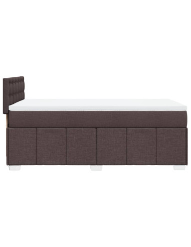 Giroletto a Molle con Materasso Marrone Scuro 100x200cm Tessuto