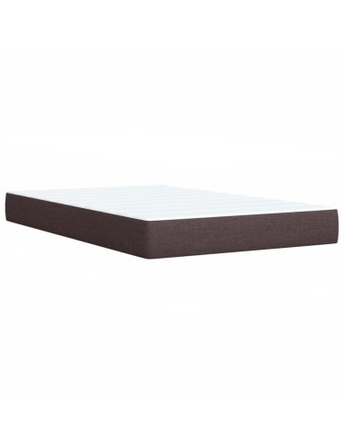 Giroletto a Molle con Materasso Marrone Scuro 120x190cm Tessuto