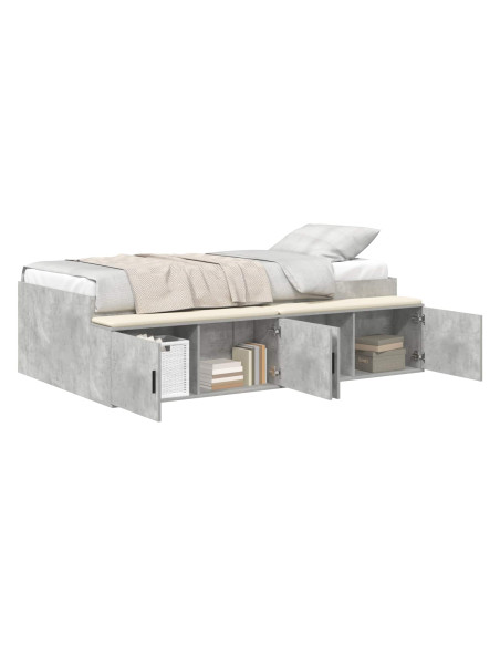 Struttura del letto con cassetto Grigio cemento 100 x 200 cm