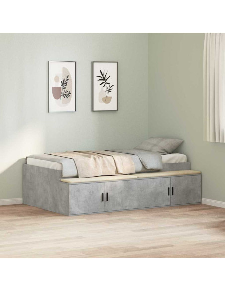 Struttura del letto con cassetto Grigio cemento 100 x 200 cm
