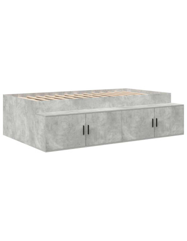 Struttura del letto con cassetto Grigio cemento 100 x 200 cm