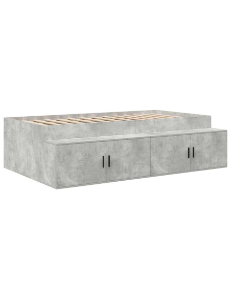 Struttura del letto con cassetto Grigio cemento 100 x 200 cm